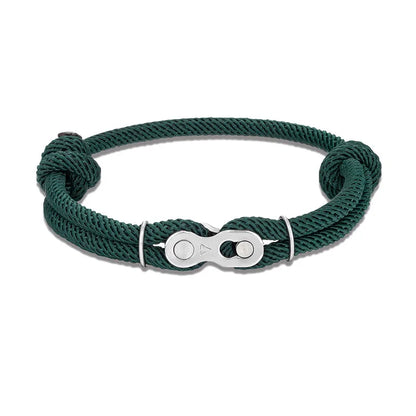 Pulsera de Cadena de Bicicleta para Hombre – Estilo Punk Rock con Cuerda Ajustable