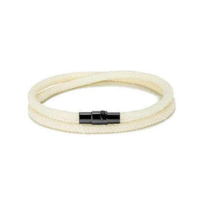 Pulsera Minimalista de Cuerda Roja de la Suerte – Doble Capa Unisex con Cierre Magnético Negro 316L