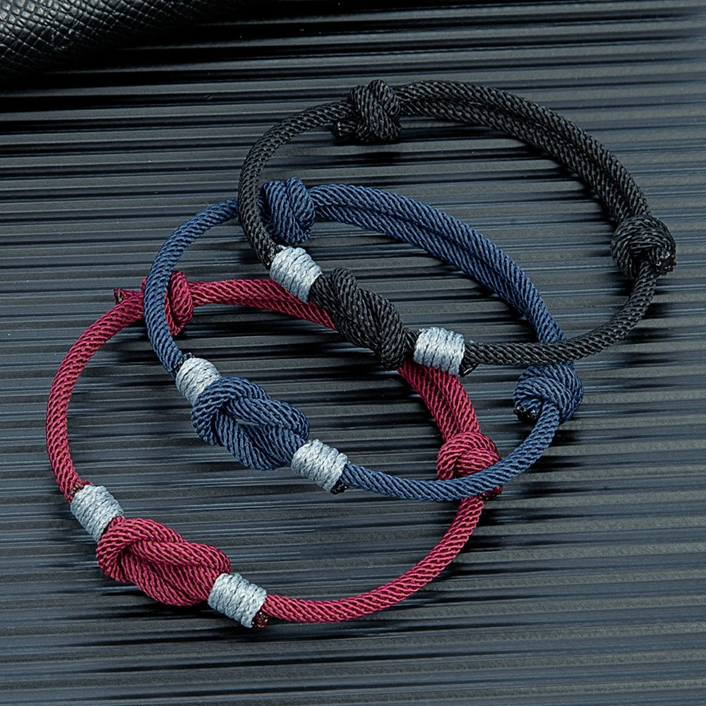 Pulsera Minimalista con Nudo Ajustable – Unisex, Ideal para Parejas, Padre e Hijo o Regalo de Amor