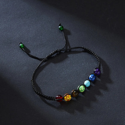 Pulsera de Piedra Volcánica – Elástica y Unisex, con Cuentas de Colores