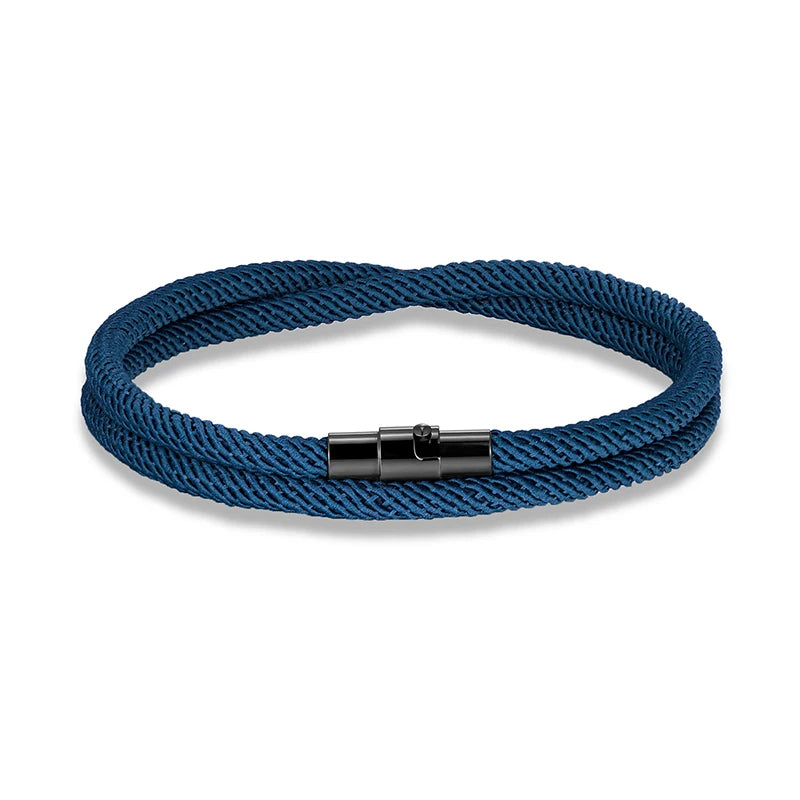 Pulsera Minimalista de Cuerda Roja de la Suerte – Doble Capa Unisex con Cierre Magnético Negro 316L