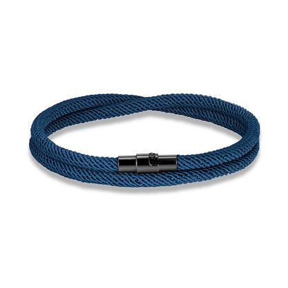 Pulsera Minimalista de Cuerda Roja de la Suerte – Doble Capa Unisex con Cierre Magnético Negro 316L