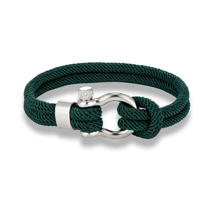 Pulsera Náutica Minimalista de Doble Hebra – Supervivencia con Cierre de Perno y Hebilla Deportiva de Acero Inoxidable Unisex
