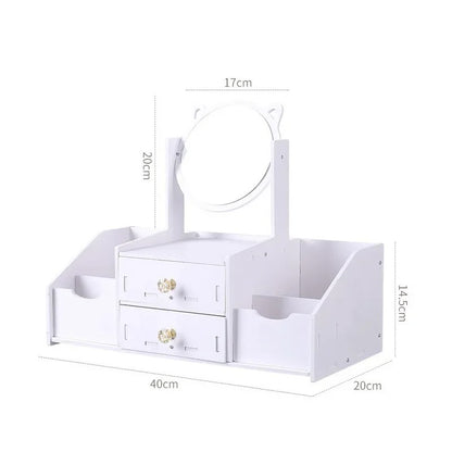 Organizador de Maquillaje con Espejo Gato