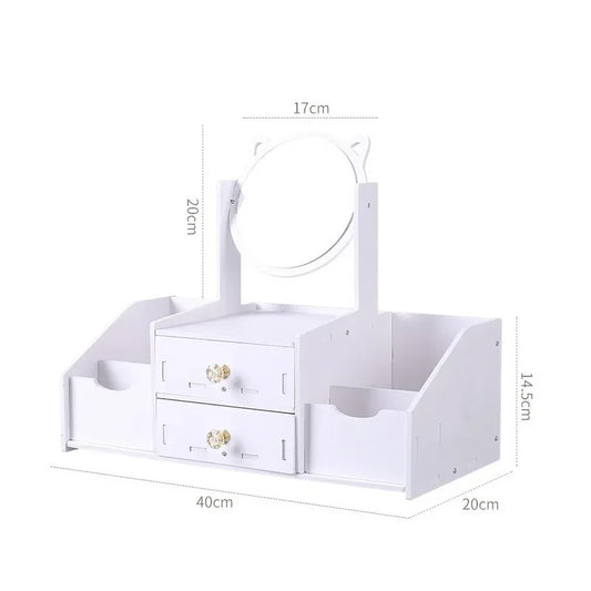 Organizador de Maquillaje con Espejo Gato