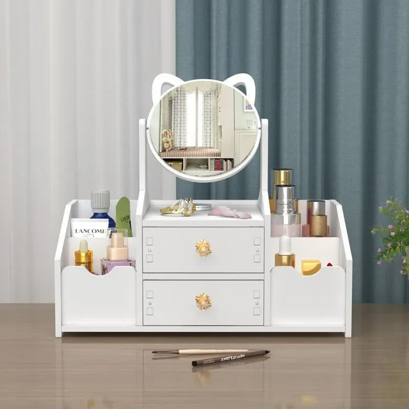 Organizador de Maquillaje con Espejo Gato