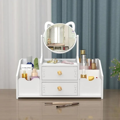 Organizador de Maquillaje con Espejo Gato