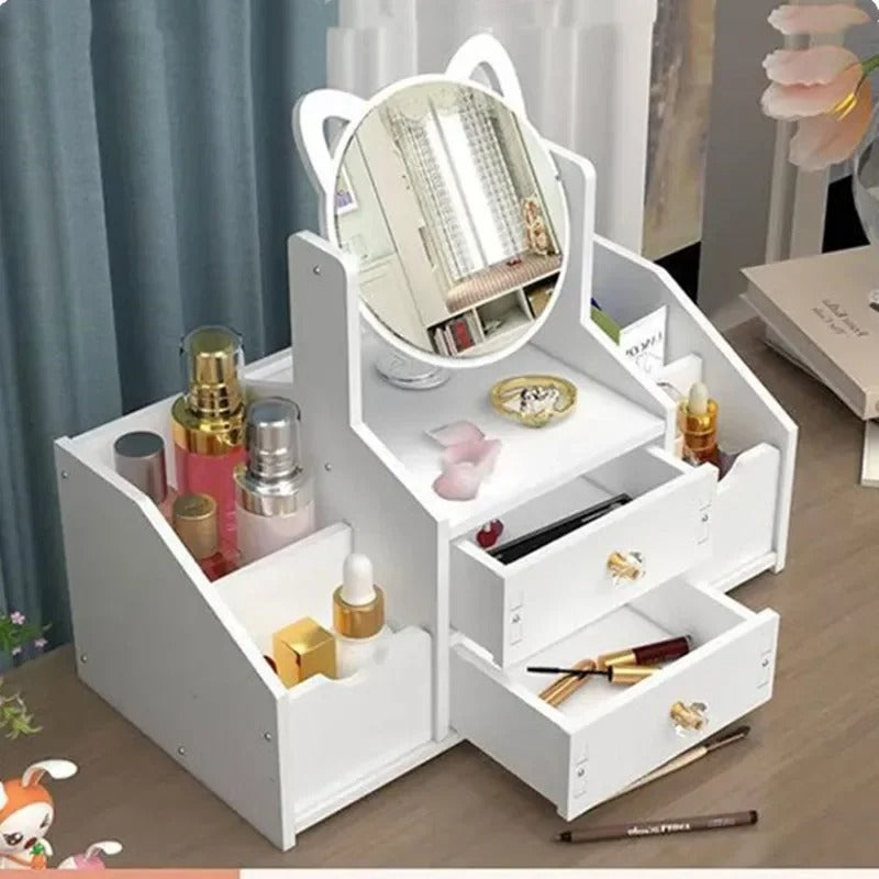 Organizador de Maquillaje con Espejo Gato