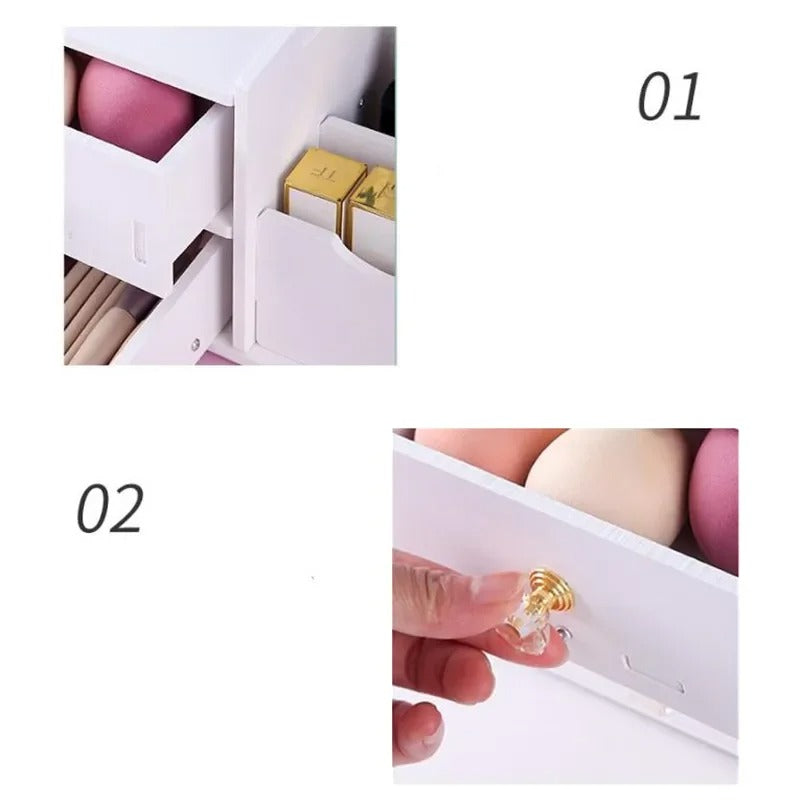 Organizador de Maquillaje con Espejo Gato