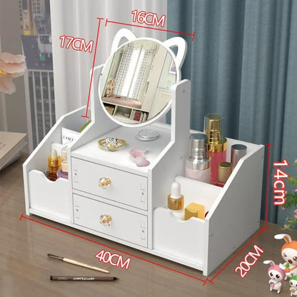 Organizador de Maquillaje con Espejo Gato